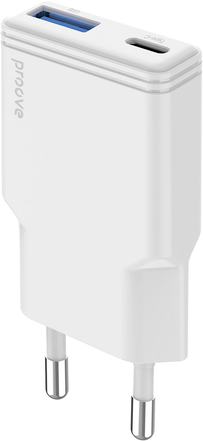 Мережевий зарядний пристрій Proove Slender 30W (Type-C + USB) White (WCSL30110002)